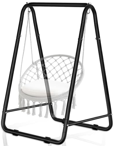 OUUTMEE Soporte para silla de hamaca, soporte de columpio con almohadillas antideslizantes, soporte de silla colgante resistente para patio, balcón, jardín, carga máxima de 150 kg (solo soporte para