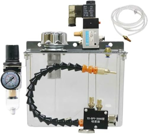3L Fully Sealed Machine Tool Cooling Sprayer, Lubrication Spray System, Spray Cooler Coolant Pump Oil Mist Sprayer for Air Pipe CNC Lathe Milling Drill for Water Diesel Oil Kerosene 24/110/240V (220V)