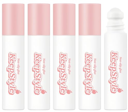 5 Pezzo Adesivo Roll-On per la Pelle per Vestiti e Pelle, Adesivo Fissaggio Trasparente per il Corpo, Colla Roll-On per Abbigliamento Resistente al Sudore e Inodore per Body, Abiti, Cosplay, Calze