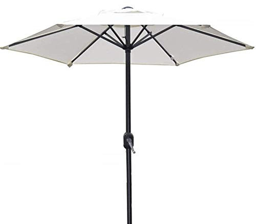 CCKUYT Ombrellone da Giardino Offset da Patio, ombrellone da Esterno, ombrellone da Tavolo da Esterno con 6 robuste Stecche, ombrellone da Giardino Bianco a manovella per