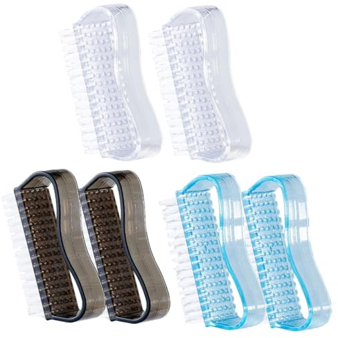 LOLIPPYY Brosses à Ongles Brosse Nettoyante pour Ongles Lot de 6 Prise Confortable en Pp pour Nettoyage et Manucure Professionnelle