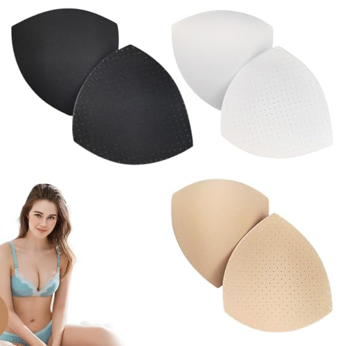 3 Paires Coussinets de Soutien-Gorge Amovibles Respirants Inserts de Soutien-Gorge de Triangle, coussinets soutien-gorge et volumateurs, coussinet soutien gorge, coque soutien gorge