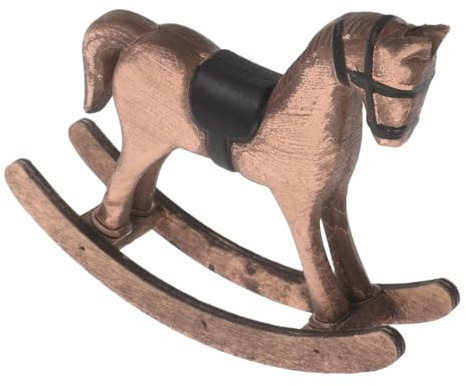 Zerodeko Holzpferd Dekofigur im Nordischen Vintage Design Handpoliert und Kompakt Tischdekoration für Wohnzimmer und Geschenk