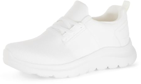 Amazon Essentials Sneakers Cross Trainer da Donna, Leggere, in Maglia, Bianche, 40