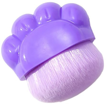 MOTHNUR Cat Claw Foundation and Concealer Brush Portable Purple Makeup Brush for Loose Powder Blush Travel