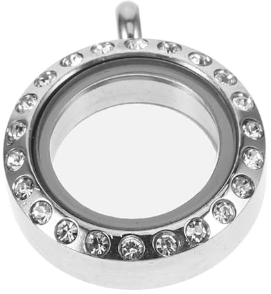 Gogogmee Runder Edelstahl Anhänger Locket zum Befüllen Schwimmendes Foto Schmuckstück DIY Schmuckanhänger für Damen und Mädchen Vielseitiger Bilderrahmen Kettenanhänger