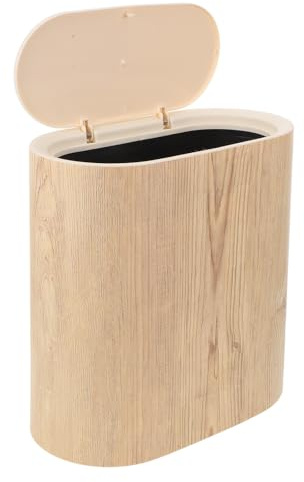 DIYEAH Slim Bathroom Bin with Lid Featuring Space-saving Design and Sturdy Plastic Material, for Bedroom and Office Use, Narrow Trash Can for Compact Spaces and Efficient Waste Disposal