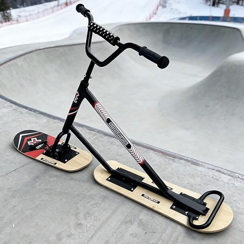 Giuggiolared All-Terrain Schneescooter mit 360° Hinterskiern, Doppelboard-Design, für Schneesport, kann auch als Schlitten genutzt Werden von Erwachsenen oder Jugendlichen mit verstärktem Rahmen