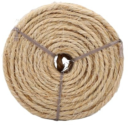 Asixxsix Natürliches Sisalseil für Katzenkratzer, 0,16 Zoll X 164 Fuß Sisalseilschnur, Extrem Langlebig, Kratzbaum Ersatz für DIY Katzenbaum, Basteln, Gartenarbeit, Heimdekoration (Leinenfarbe)