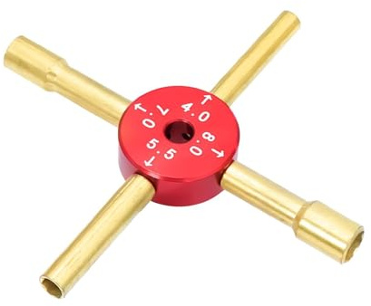 kowaku RC-Car-Kreuzschlüssel-Sechskanthülse, Reparaturwerkzeug, Wartungsschlüssel 4 mm, 5,5 mm, 7 mm, 8 mm für 1/10 und 1/16 RC-Cars, Trucks, Crawler und