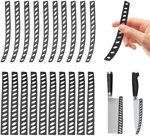 Fundas Protectoras para Cuchillos de Cocina 20 Piezas, Protectores de Hoja Recta y Curva, compatibles con Cuchillo Chef, pelador, Panadero, Cocina doméstica, plástico Resistente, Negro