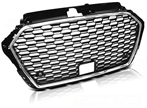 Sport Frontgrill Chrom Schwarz für Audi A3 / S3 8V Limousine & Cabrio 2017–2020 mit Logo-Halter, Kennzeichenrahmen, PDC & ACC-Abdeckung