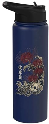 Giglio Ragno Rosso Fiore Giapponese Fiore Stainless Steel Insulated Water Bottle