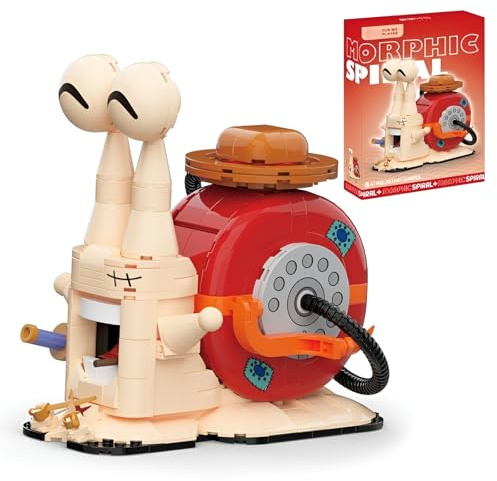 Fuleying Transponder Snail Building Blocks Set, Anime Pirate Phone Insect Model Toy, Straw Hat Communicator Bricks Kit for Adult Teen, Desk Decor Birthday Gift(1147)