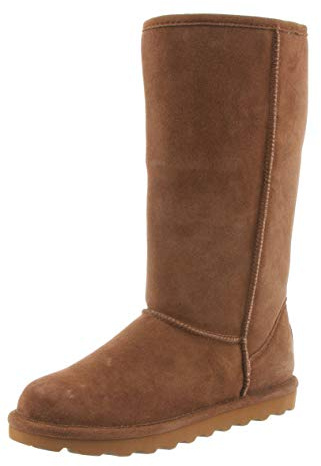 BEARPAW Women's Elle Tall Hickory Size 9 | Slip On Boots | Cozy & Comfortable Winter Boot for Women