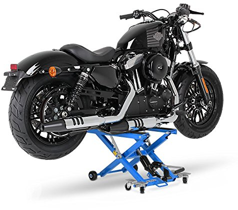 ConStands - Motorrad Hebebühne kompatibel mit Chopper/Custombike Special Hydraulisch XL kg Blau CB84906