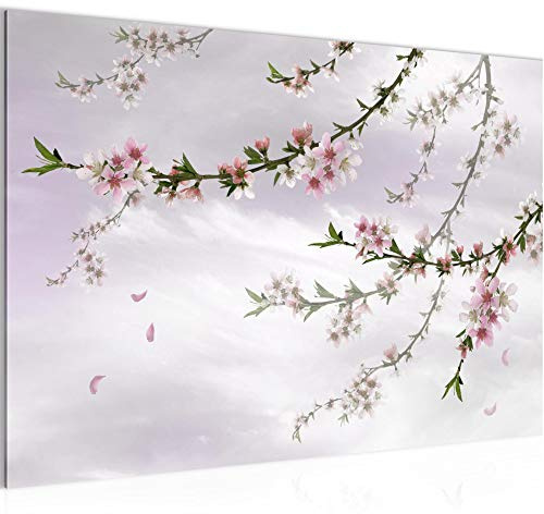 Runa Art Tableau mural Fleurs Sakura Moderne Tableau Decoracion Murale - Motifs Japonais Cerisier Salle 020015c
