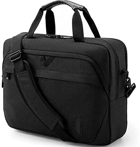 BAGSMART Laptop Bag, 15.6 Inch Briefcase Men, Lockable Computer Bag Work Bag, Water-Repellent Shoulder Messenger Bag Travel Office Business, Black