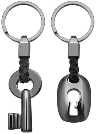 2PCS Personalisierte Paar Keychain Leder Schlüsselanhänger - Mode Accessoires mit Herzdesign - Schmuck Metall Schlüsselanhänger Individuell Gestalteter Herzförmige