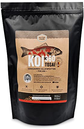 Nutramare Koi360 Tosai Swim 1,2 kg | Für kraftvolles Wachstum Kleiner Koi ab 12 cm, 2,5mm Pellets