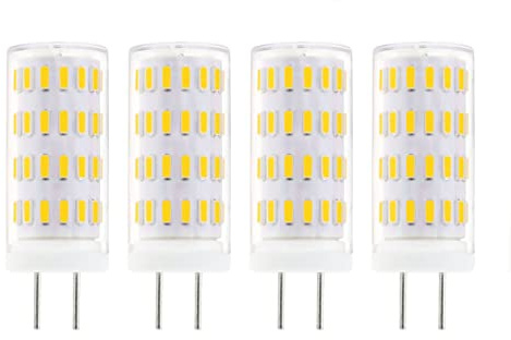 Lamsky GY6.35 LED Bulb 5W Equivalent to 50W Halogen,AC/DC 12V Daylight White 6000K,GY6.35 Bi-pin Base JC Type Light Bulb for Pendant Light,Desk Light,Landscape Lighting,Non-dimmable(4-Pack)