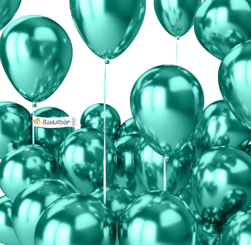 Globos Verdes Orgánico Metalizado Brillante • 25 Piezas • Ø38 cm XXL • Hecho en Europa • Globos Ecológicos premium • 100% Látex Natural • Biodegradable • • Globos Cumpleaños • Globos de Colores