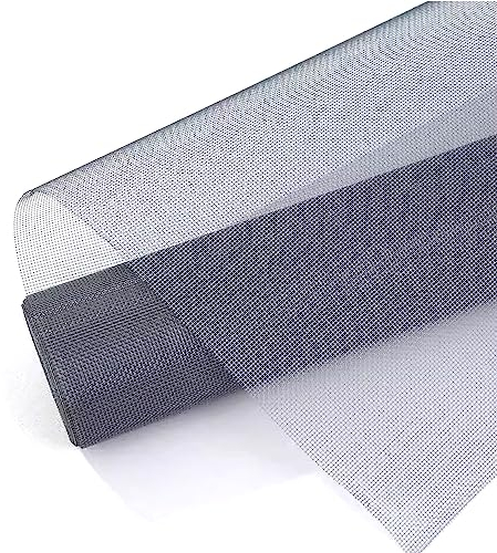 Rete Zanzariera Rotolo 150x200 cm, DIYCUT Zanzariera Fibra Vetro, 17 Maglie Rotolo Zanzariera Grigia, Zanzariere per Finestre in Fibra di Vetro Invisibile Trasparente per Resiste a Insetti e Mosche