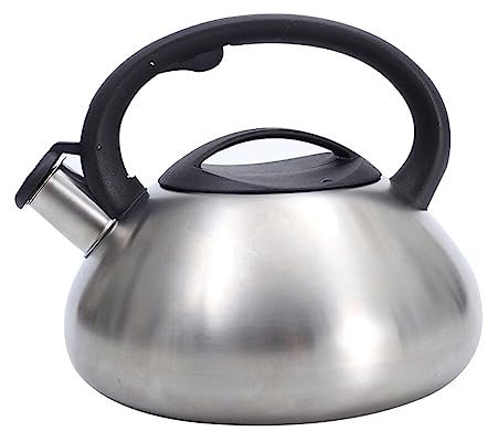 Uposao Bouilloire Sifflante en Acier Inoxydable 3L, Retro Théière Bouilloire avec Sifflet pour Cuisinière, Bouilloire Gaz, Poignée Résistante À La Chaleur, sans BPA, pour Toutes Les Cuisines
