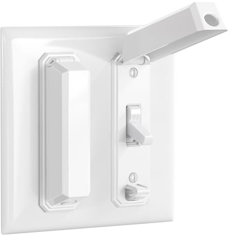 CLYMENE 2 Pack Light Switch Cover Guard, Child Proof Wall Switch Cover Keeps Your Lights or Switches from Getting Accidentally Turned ON or OFF, Toggle Style (White)