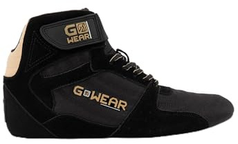 Gwear Pro High Tops Rot/Schwarz - Bodybuilding und Fitness Schuhe mit Logo leicht bequem perfekt für Gym Sport Krafttraining (Schwarz/Gold, EU Schuhgrößensystem, Erwachsene, Numerisch, M, 38)