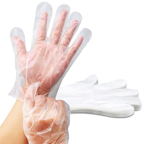 Ichigo Ichie Guantes Desechables de Plástico, Guantes Transparente de Polietileno, Ideal para Cocina, Limpieza, Manualidades y Manipulación de Alimentos, Tamaño Universal, 100 Unidades