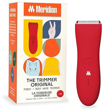 Meridian The Trimmer Original, Körperhaarschneider für Männer, Elektrorasierer für Schamhaar, Brust, Beine & Bikini, wasserdicht & wiederaufladbar, Lava