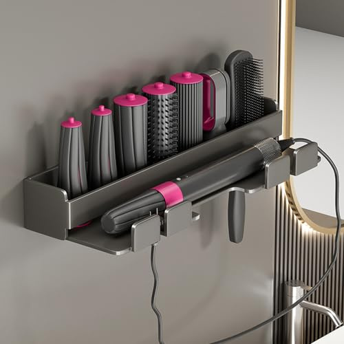 Hosoncovy Wandhalterung Wand Organizer Stand Aufbewahrungsständer für Dyson Airwrap Styler Curling Eisen Wand Barrels Bürsten (Schwarz)