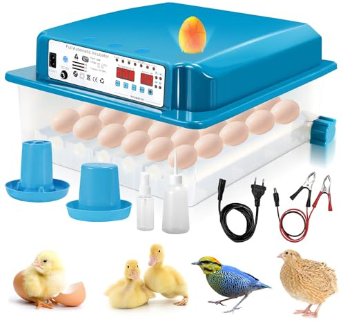 Daromigo 36 Eier Brutmaschine Vollautomatisch, Brutautomat Vollautomatisch Hühner mit Feuchtigkeitsüberwachung und Automatischer Eierrotation