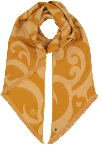 FRAAS Damen-Schal aus Cashmink mit Bias Cut - 45 x 200 cm - Stola mit Ornamenten - Perfekt für Herbst und Winter - Made in Germany Vintage Gold
