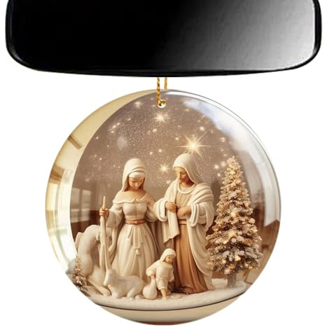 Adornos de belén para árbol de Navidad, accesorios de llavero de bolsa, adornos de Navidad acrílicos 2D, decoraciones colgantes para árbol de Navidad, decoración cristiana para familiares y amigos
