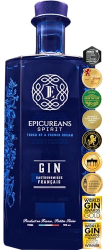 EPICUREANS SPIRIT – Award-Winning Gastronomic Gin from France, crafted with Lemons from Menton, Blackcurrants from Burgundy, and Verbena from Velay – Premium Gin 40%, 70cl