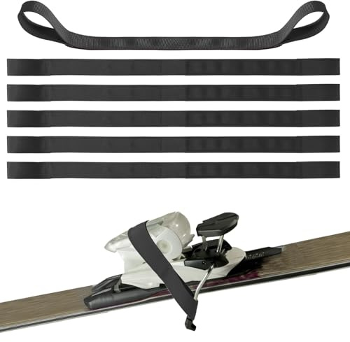 lasuroa 6pcs Ski Brake Retainer Straps, Durable Nylon Binding Brake Retainer Bands Snowboard Brake Bands Retainers Easy To Install And Dissemble Practical Accessories for Outdoor Sports(Black)