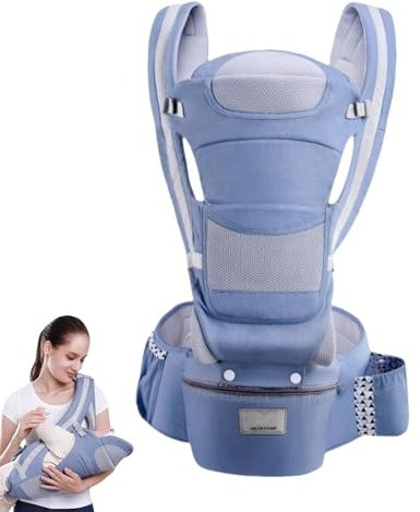 Babytrage Für Kinder – Ergonomische Babytrage, Bequeme Unterstützung Beim Tragen | Multifunktionale Babytrage Vorne Und Hinten Mit Hüftsitz, Ideal Zum Einkaufen Und Reisen Mit Den Kleinen