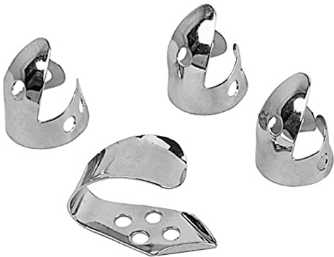 COSMEVIVI Metalldaumenplektren Und Fingerpicks 4 Stück Edelstahl Gitarrenzubehör Für Gitarre Banjo Ukulele Mit Verbessertem Klang Und Langlebiger Textur