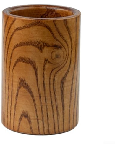 Hasaller Porte-ustensiles de cuisine en bois pour ustensiles de cuisine, pot à couverts en bois, support de rangement pour cuillères, fourchettes, spatules, baguettes, stylos, 8,5 x 13 cm