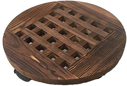 Portavasi in legno con ruote per spostare vasi pesanti per piante, supporto per piante pallet, supporto per fioriera