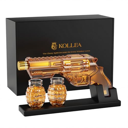 Kollea Ensemble de carafe à whisky avec verres à shot en forme de grenade, cadeaux d'anniversaire pour hommes qui ont tout, cadeaux de vacances pour homme, père, mari, petit ami et amateurs de