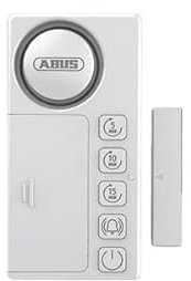 ABUS Time2Close Fensteralarm mit Countdown - Timer erinnert nach 5, 10 oder 15 Minuten an offene Fenster oder Türen - optional mit zusätzlichem Alarm bei Einbruch - zur Klebemontage