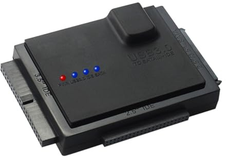 OSALADI Convertidor 5 SSD Duro para IDE Disco de 3.0 USB HDD 3 2 | Carcasa Abs Negra, Luz LED Integrada, Admite hasta 5000 Gb y Conexión Simultánea de Dos Unidades