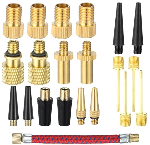 21PCS Presta Valve Adapter Bicycle Presta Valve Adaptor Tools, Bike Tire Pump Accessories, Ball Pump Needle, Inflatable Nozzles Air Pumps Needles for Bicycle, Sports Balls, Balloons, Air Compressor