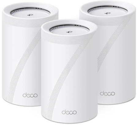 TP-Link Deco BE68 (3-Pack), WiFi 7 Mesh BE14000 tri-Bande, 14 Gbit/s, Port Ethernet jusqu'à 10 Gbit/s, Bande 6 GHz, Couverture jusqu'à 700 m², Compatible avec Toutes Les Box Internet Fibre