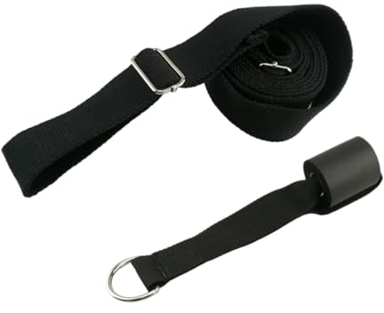 BESPORTBLE Cinturón de Yoga Negro con Anclaje para Puerta Banda de Estiramiento para Piernas Entrenamiento de Ballet y Gimnasia Casa Mejora Flexibilidad y Equilibrio