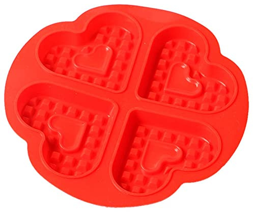 SEAFRONT Gofrera de Silicona de Primera Calidad con Forma de Corazón, Molde para Gofres de Corazón No Tóxico y Fácil de Limpiar, para Hacer Pasteles y Golosinas Divertidas para Niños