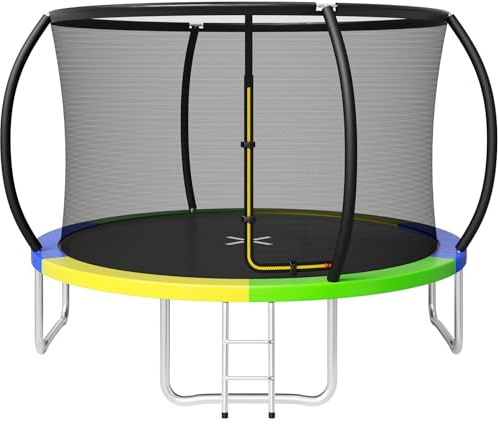JUMMICO Trampolin Outdoor Ø 183/220/290/360 cm Komplettset mit Sicherheitsnetz, Randabdeckung & Montagezubehör, Rundes Gartentrampolin für Kinder